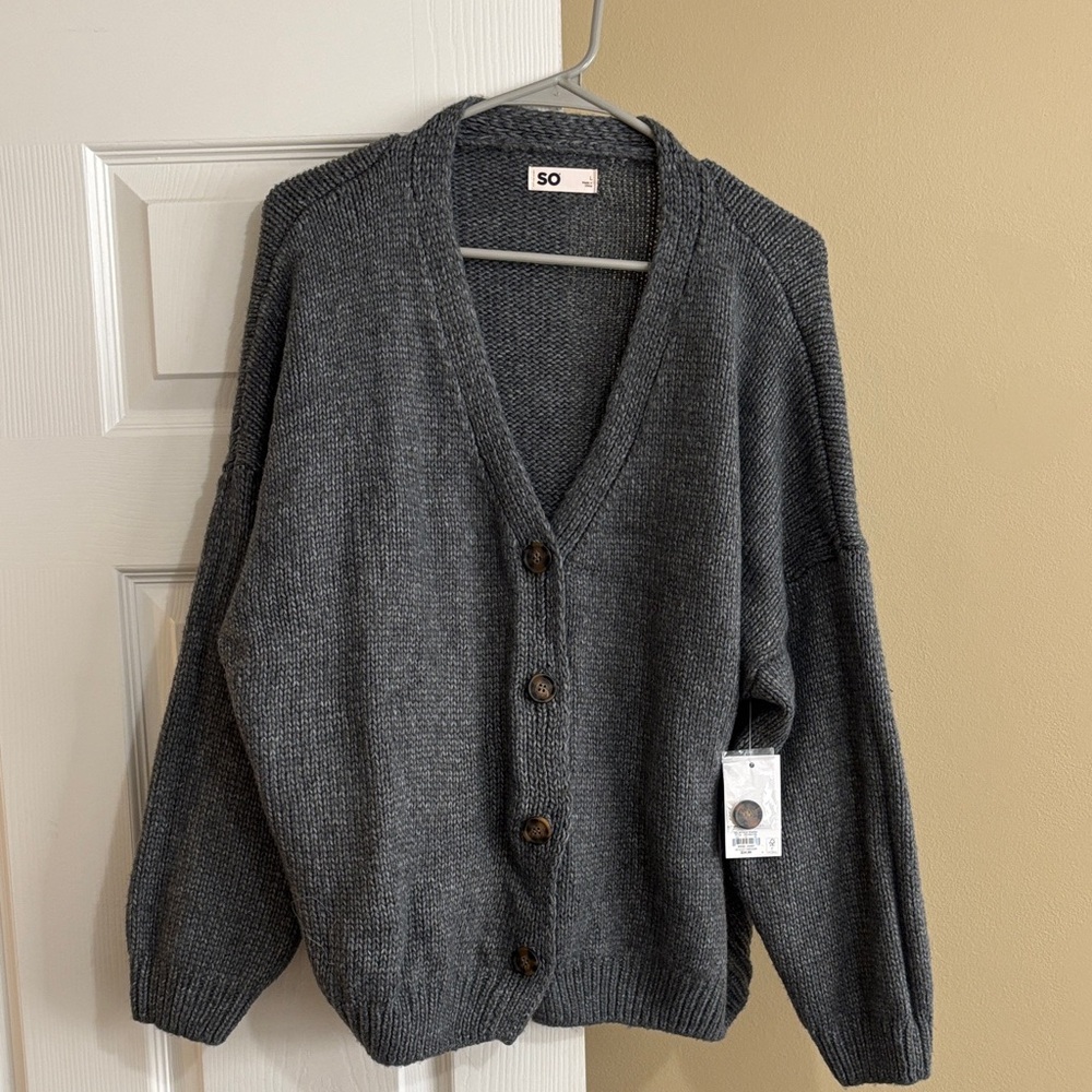 SO Charcoal Knit Cardigan